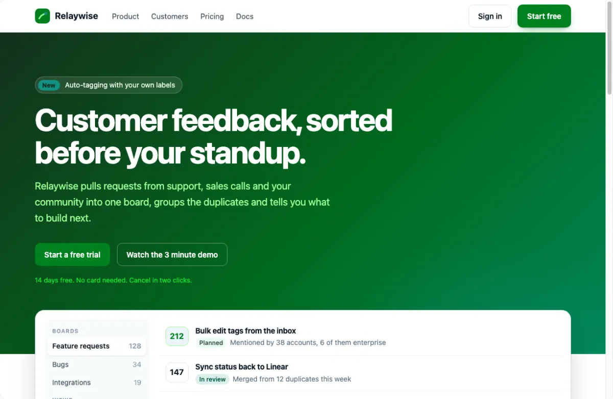 Recolor's landing page sample repainted in the Fern palette